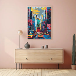 Surreal New York City Skyline Poster Abstract Wall Art