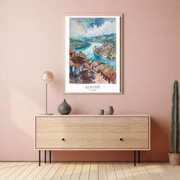 Guatapé Tranquil Hillside View Travel Poster PosterGoat