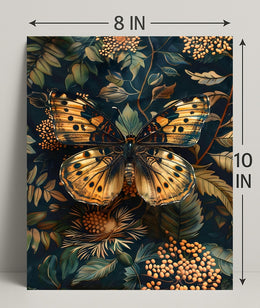 Butterfly Elegance: Ornate Art Nouveau Animal Poster