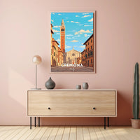 Cremona Cathedral Street Scene Poster