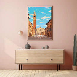 Cremona Cathedral Street Scene Poster