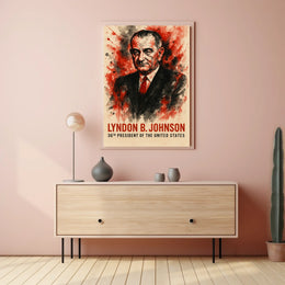 Lyndon B. Johnson Watercolor Presidential Poster