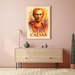 Julius Caesar Roman History Watercolor Art Poster