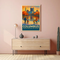 Columbus Reflections On The Scioto Poster