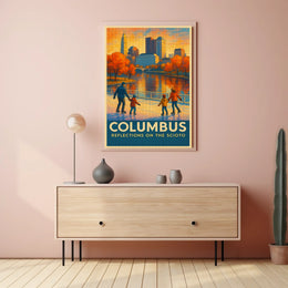 Columbus Reflections On The Scioto Poster