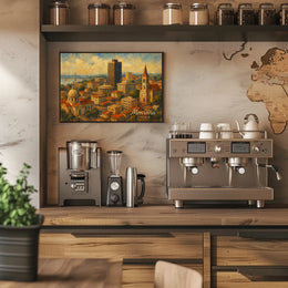 Monrovia Liberia African Cityscape Digital Painting Vibrant Cultural Heritage Travel Poster