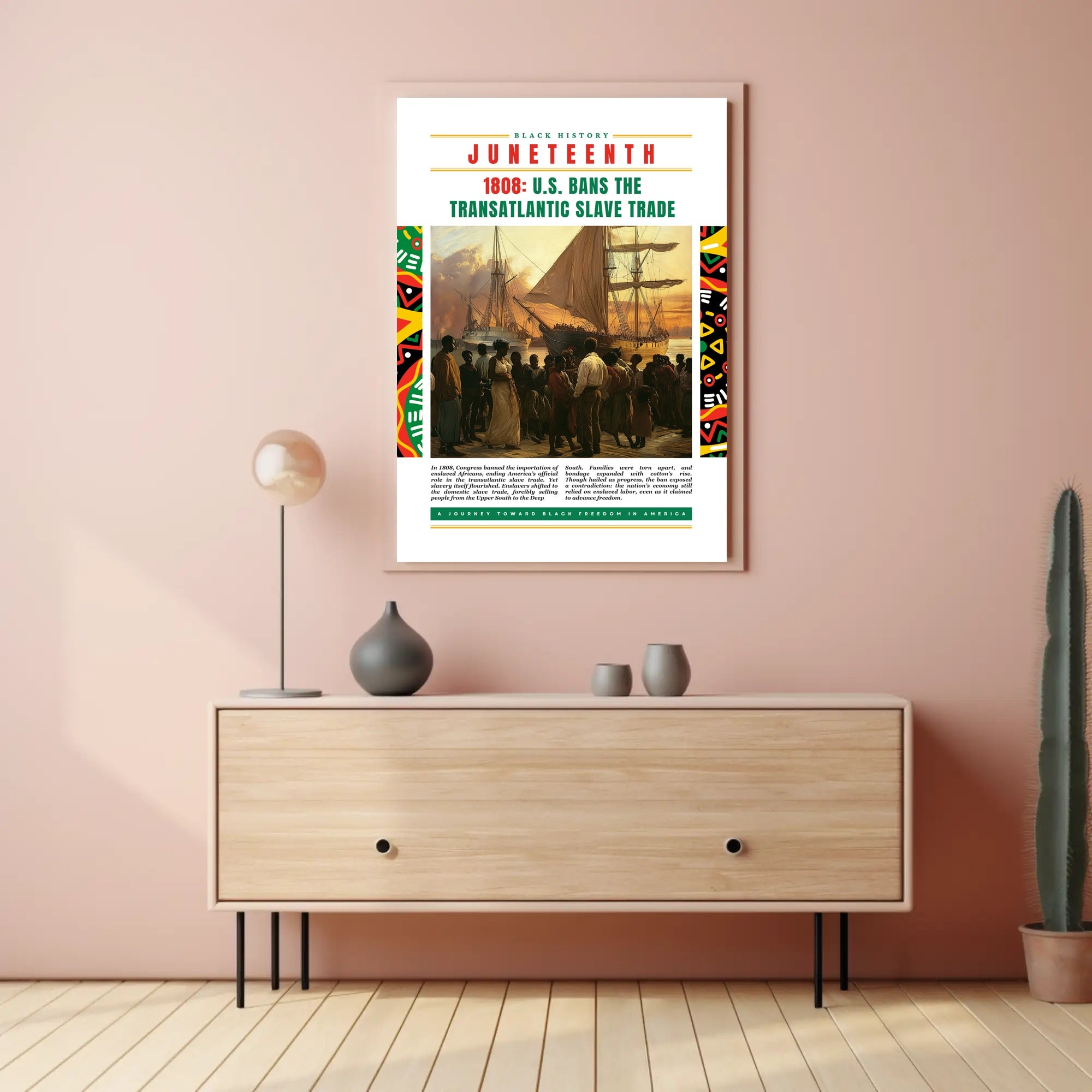 Black History Slave Trade Ban Educational or Infographic Poster
