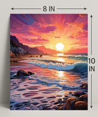 Vibrant Coastal Sunset Poster PosterGoat
