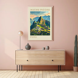Machu Picchu Illustration Poster