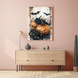 Halloween Gothic Jack-O'-Lanterns Artistic Poster