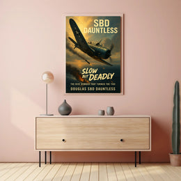 Douglas SBD Dauntless Action Scene WWII Poster