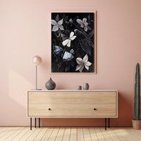 Monochrome Magpie Art Vintage Animal Poster PosterGoat