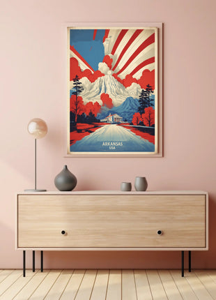 Arkansas Nature Landmarks Vintage Travel Poster