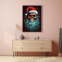 Festive Skull Santa Poster