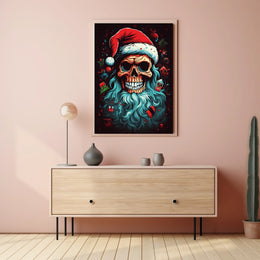 Festive Skull Santa Poster
