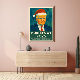 Santa Hat Political Poster Savors Christmas 2025 for Holidays