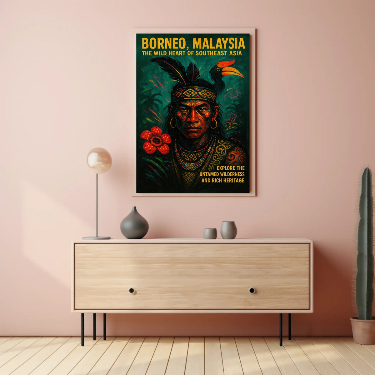 Borneo Malaysia Indigenous Culture Heritage Poster