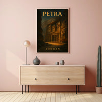 Petra Al Khazneh Exploration Travel Romantic Realism Poster