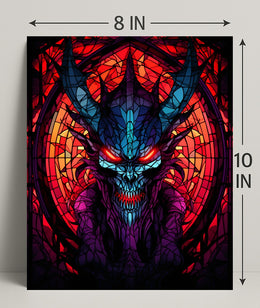 Stained Glass Demon Poster PosterGoat