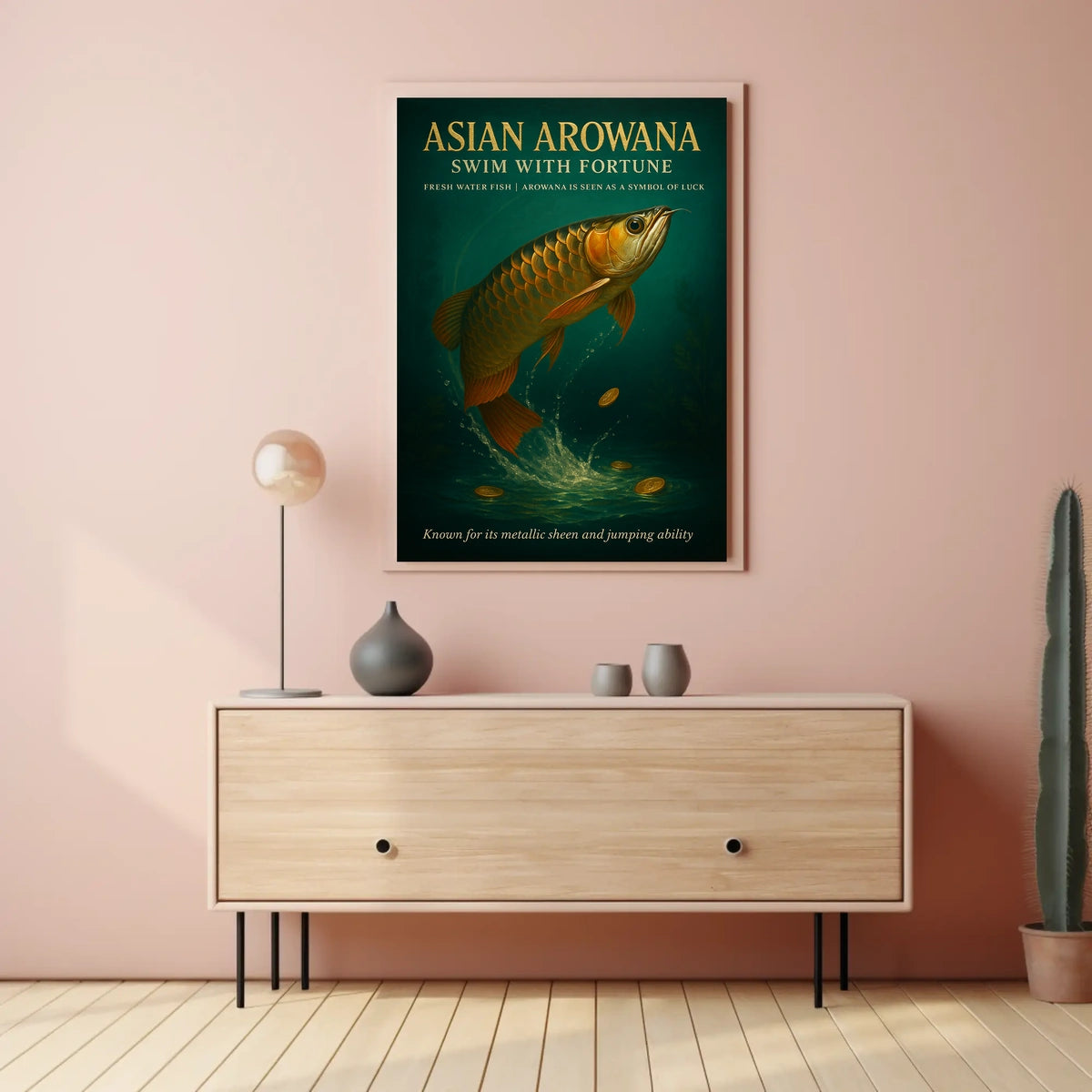 Asian Arowana Swim with Fortune Poster
