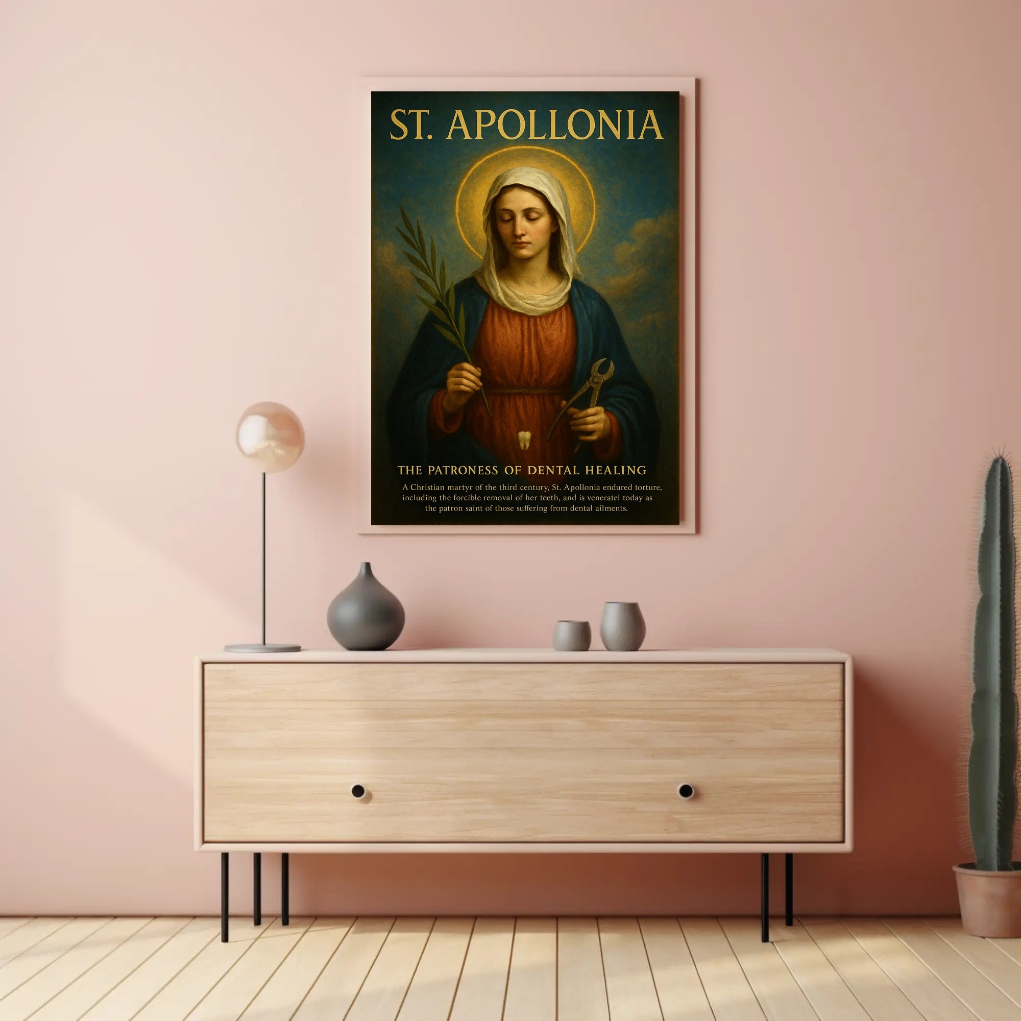 St. Apollonia Religious Veneration Art Poster - Cultural Heritage Poster PosterGoat
