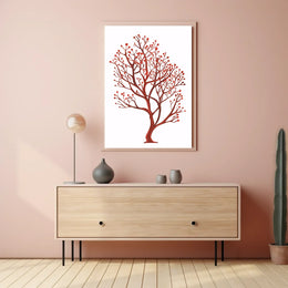 Vintage Coastal Palm Trees Art Poster