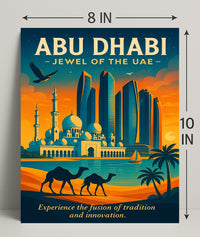 Abu Dhabi Sunset Travel Poster