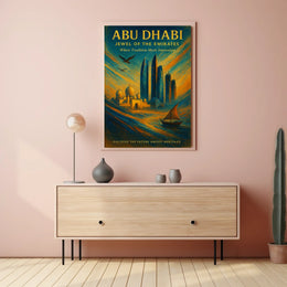 Abu Dhabi Jewel Cityscape Travel Poster