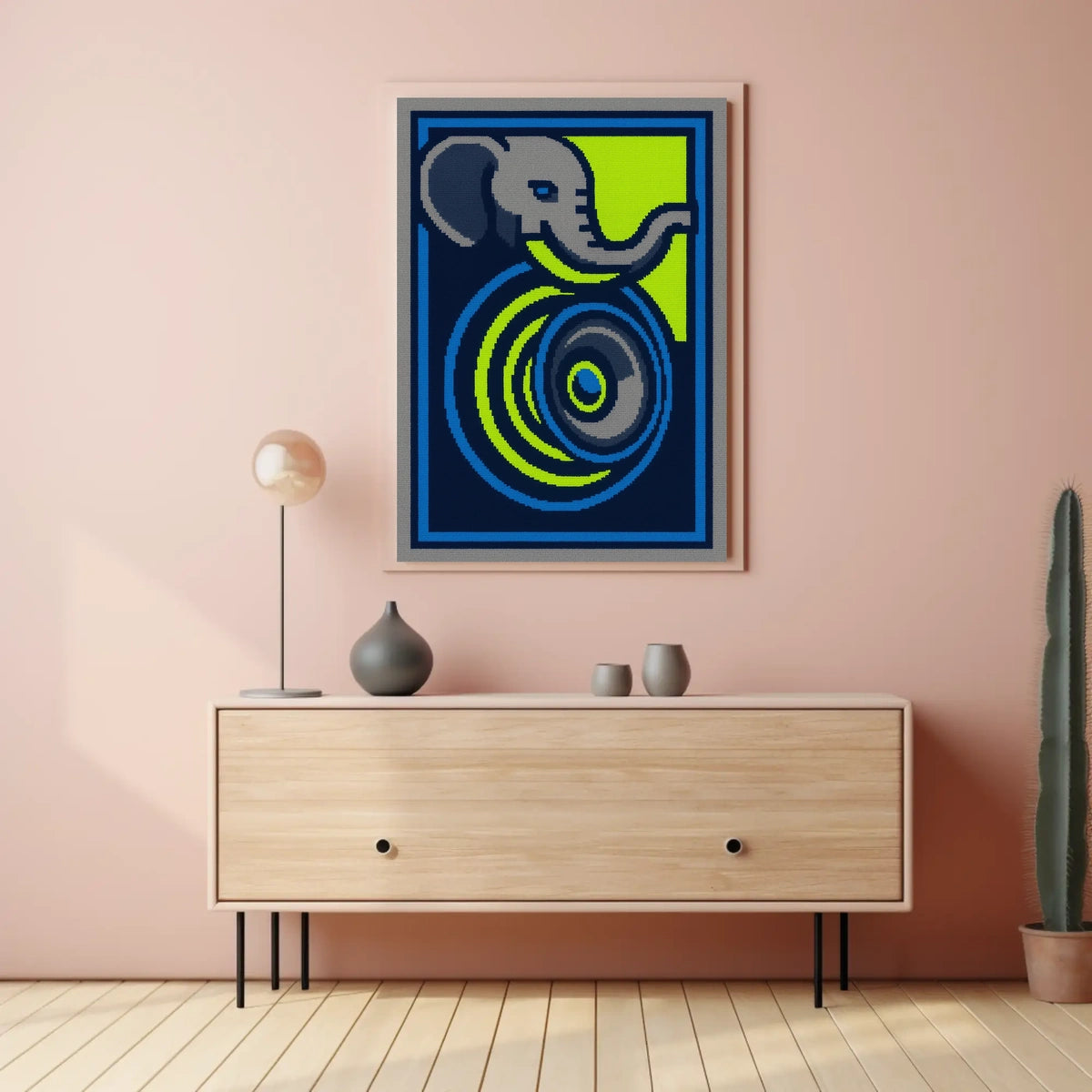 Vibrant Elephant Abstraction Abstract Poster