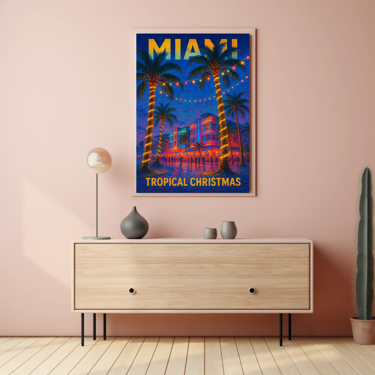 Tropical Christmas In Miami Poster