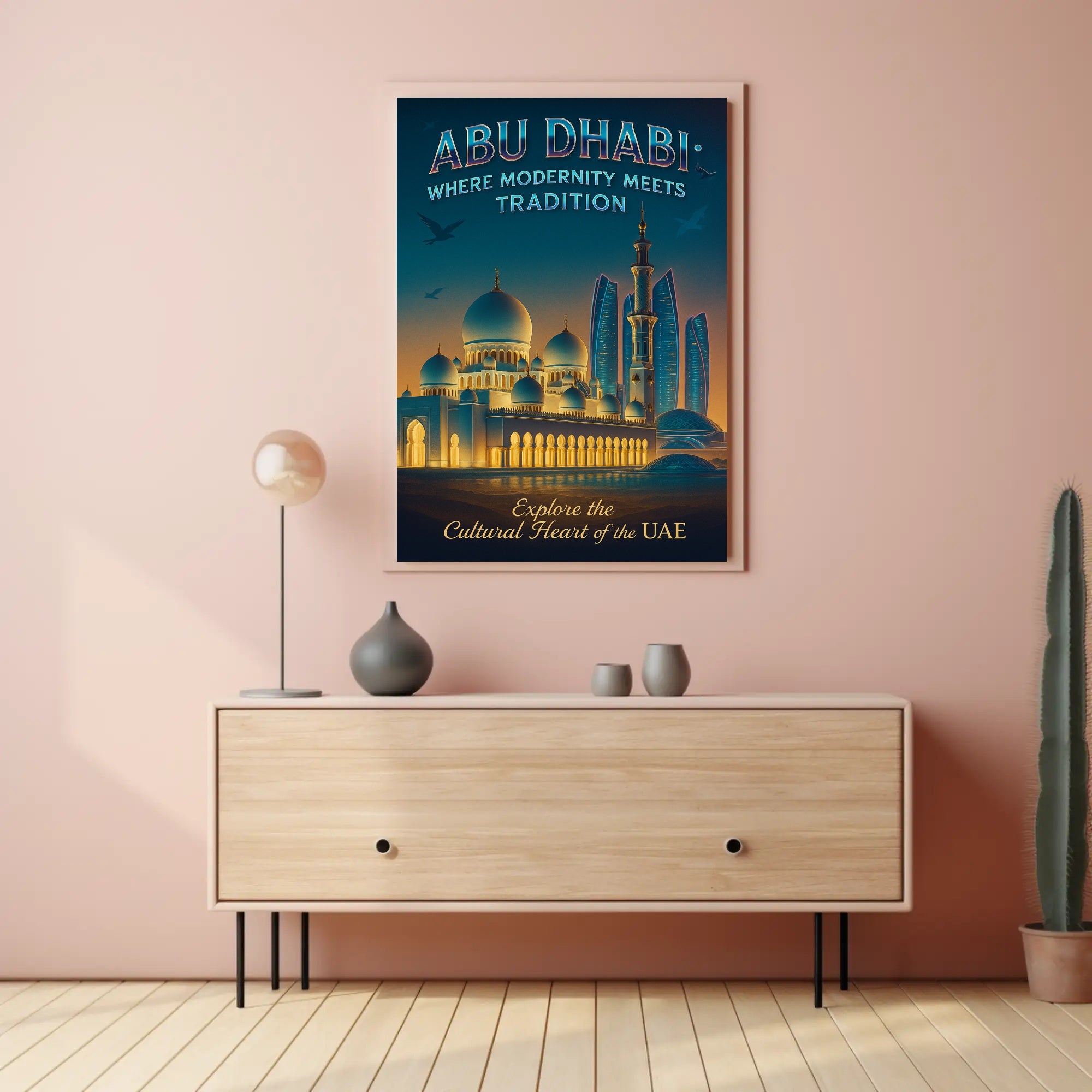 Abu Dhabi Modernity Meets Tradition Travel Poster