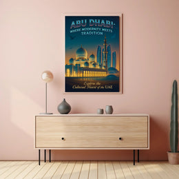Abu Dhabi Modernity Meets Tradition Travel Poster
