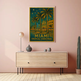 Miami Tropical Christmas Poster