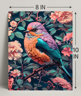 Vibrant Bird In Bloom William Morris Art Poster
