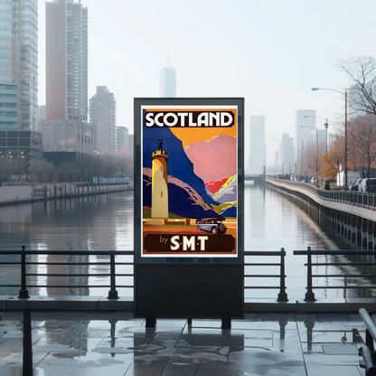 Scotland SMT Bus Travel Vintage Poster