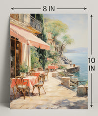 Seaside Café Serenity Poster