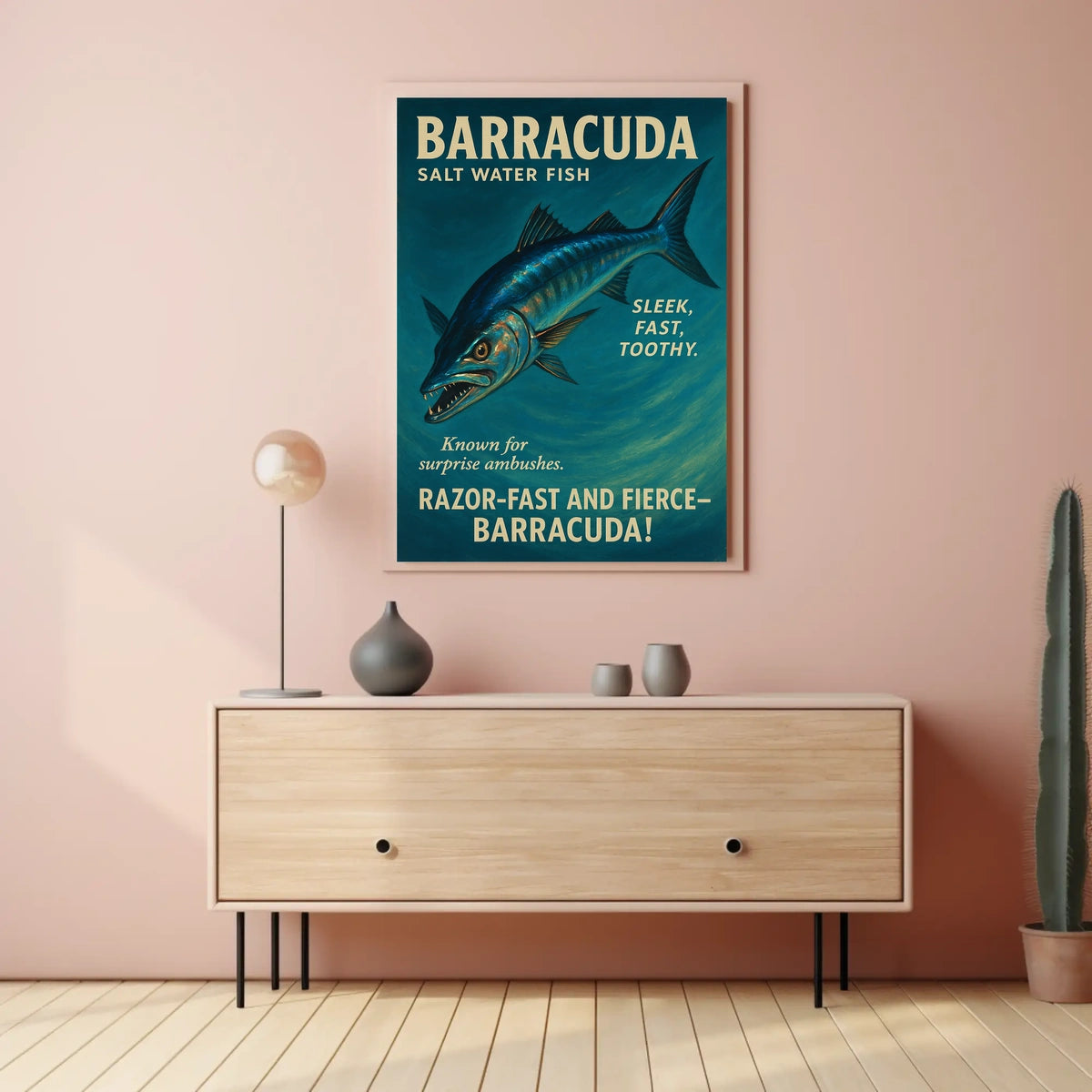 Barracuda Salt Water Fish Poster