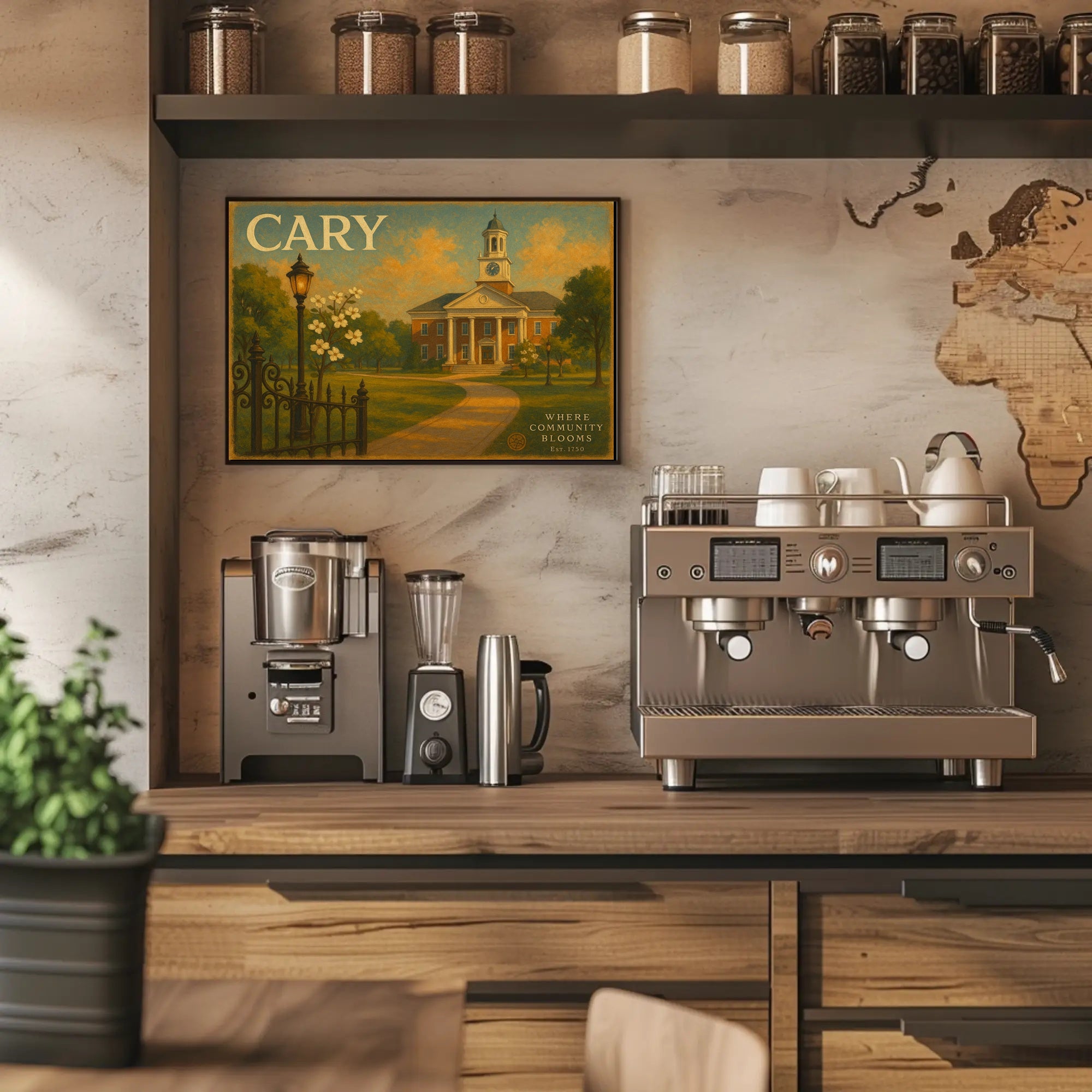 Cary Community Travel Poster Art Print