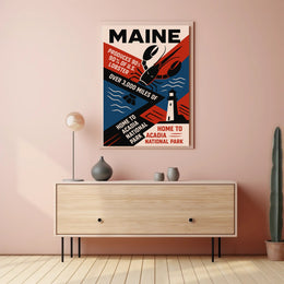 Maine The Lobster State Poster