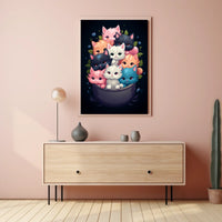 Cuddle Of Kittens Poster