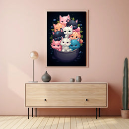 Cuddle Of Kittens Poster
