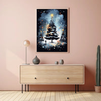 Enchanted Winter Wonderland Christmas Tree Poster Art