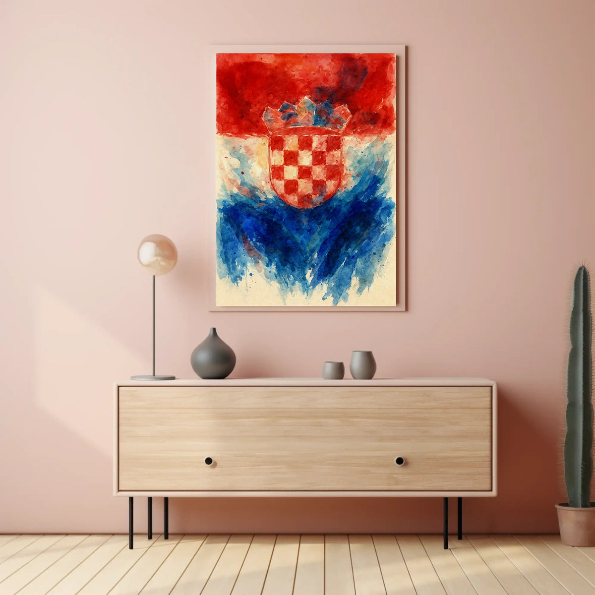 Croatian Coat Of Arms Watercolor Art Poster