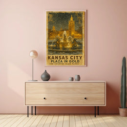 Kansas City Plaza In Gold Poster