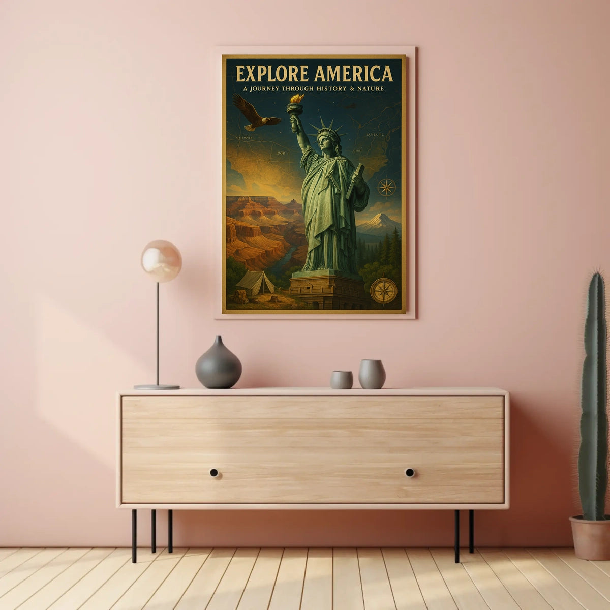 Explore America A Journey Through Poster