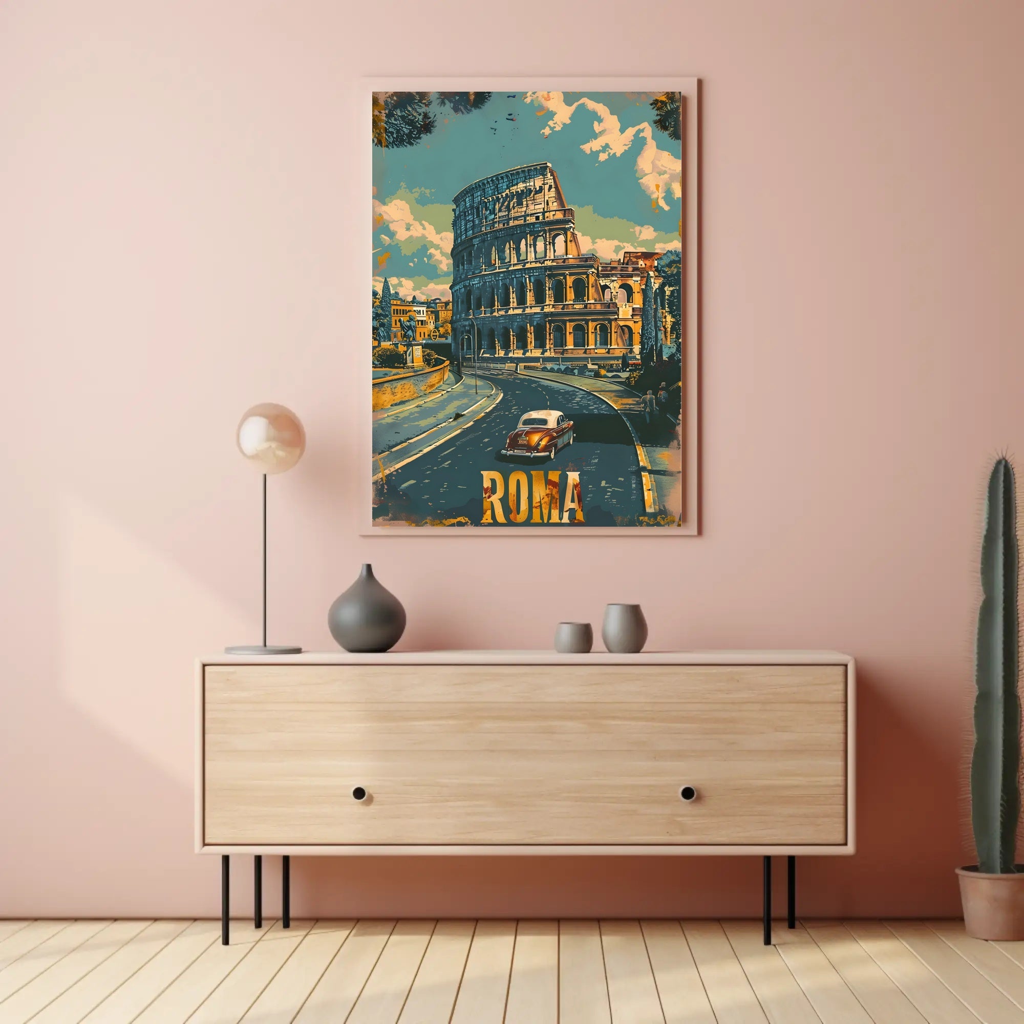 Vintage Rome Colosseum Mid-Century Travel Poster
