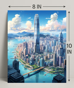 Skyline Of Modern Metropolis Modern Poster