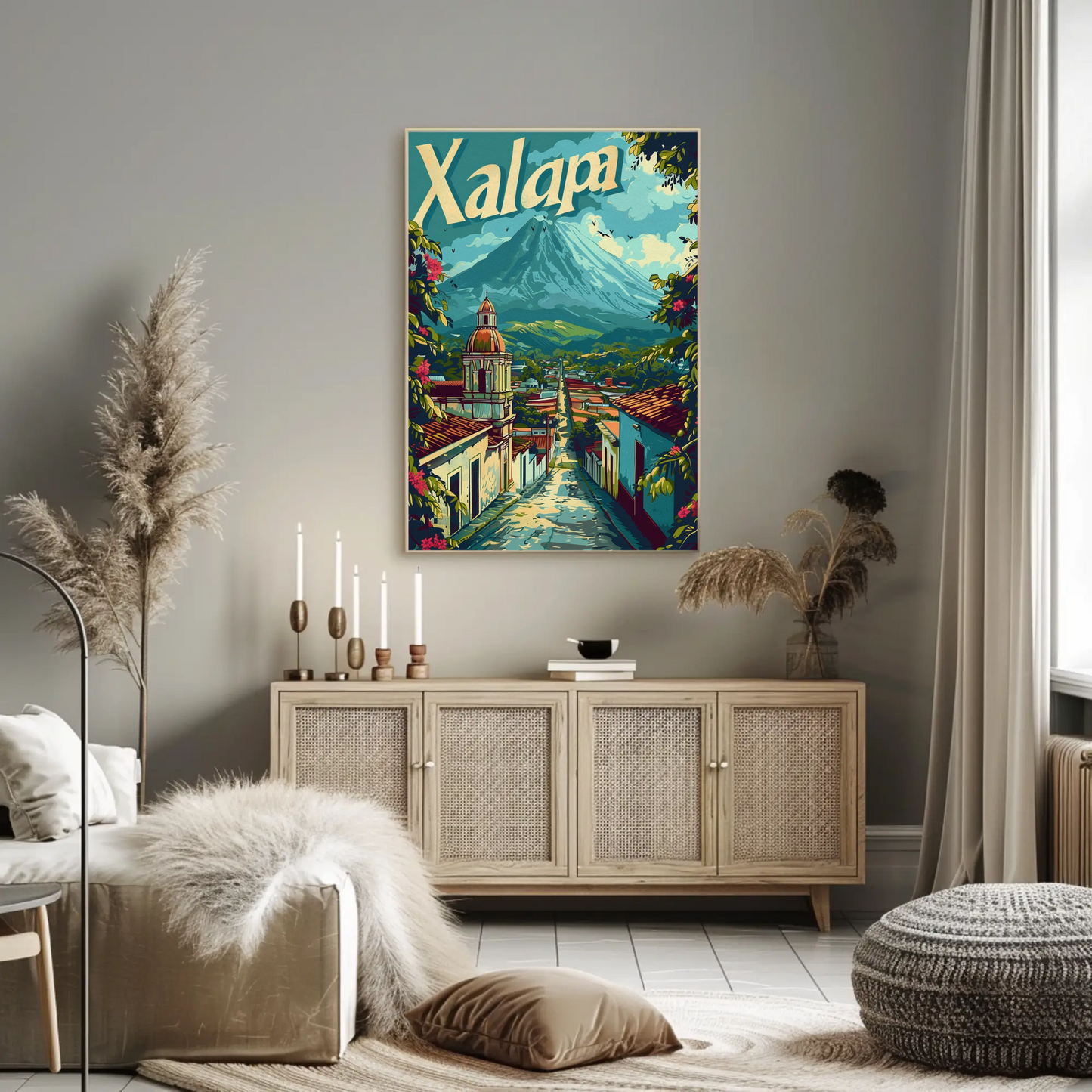 Xalapa Mexico Volcano Colonial Town View Travel Poster Travel Poster