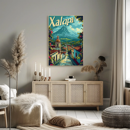 Xalapa Mexico Volcano Colonial Town View Travel Poster Travel Poster