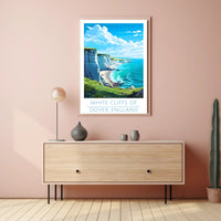 White Cliffs of Dover Scenic Travel Poster